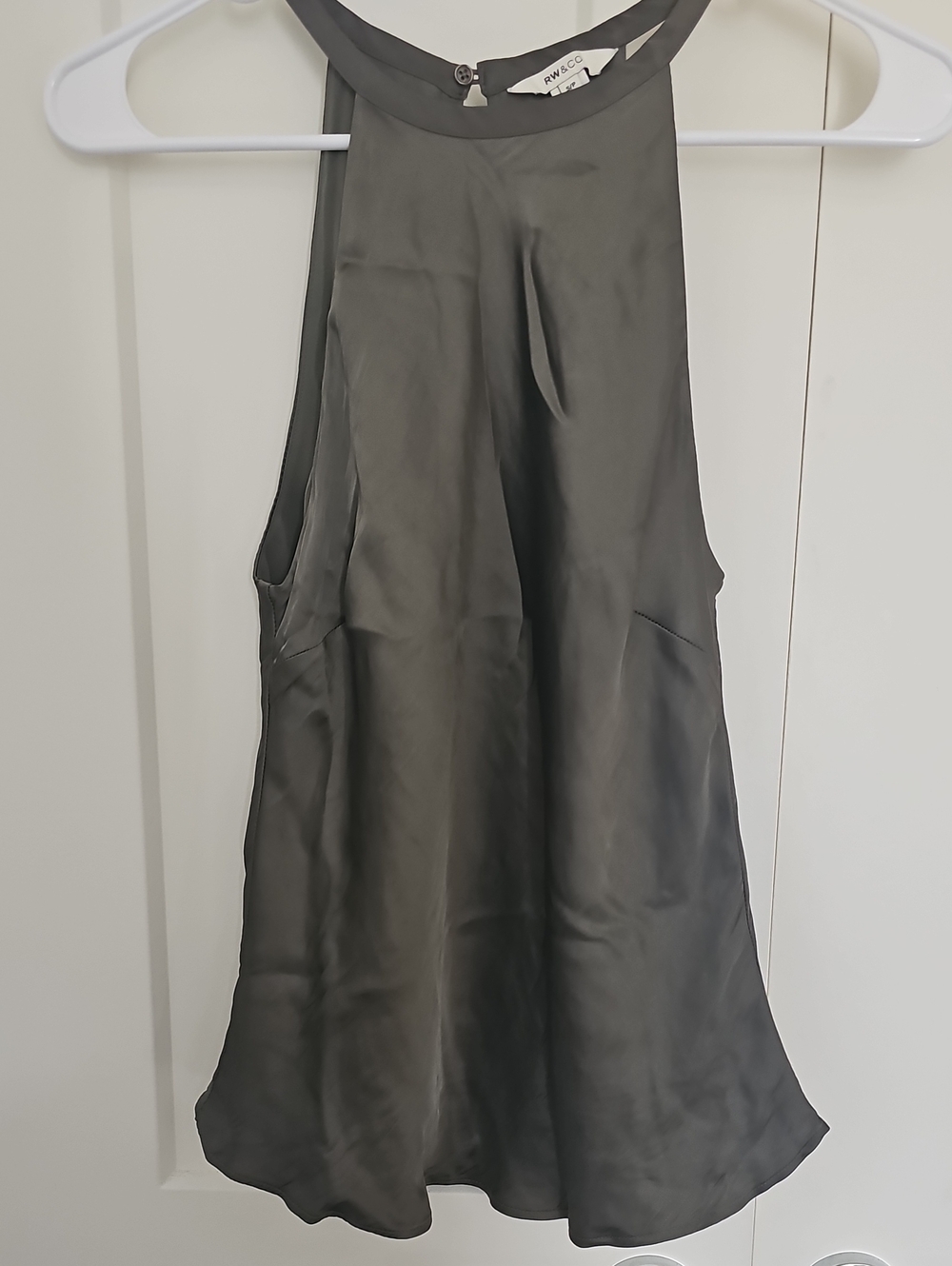 RW&CO. Oluve Satin Halter Tank Top